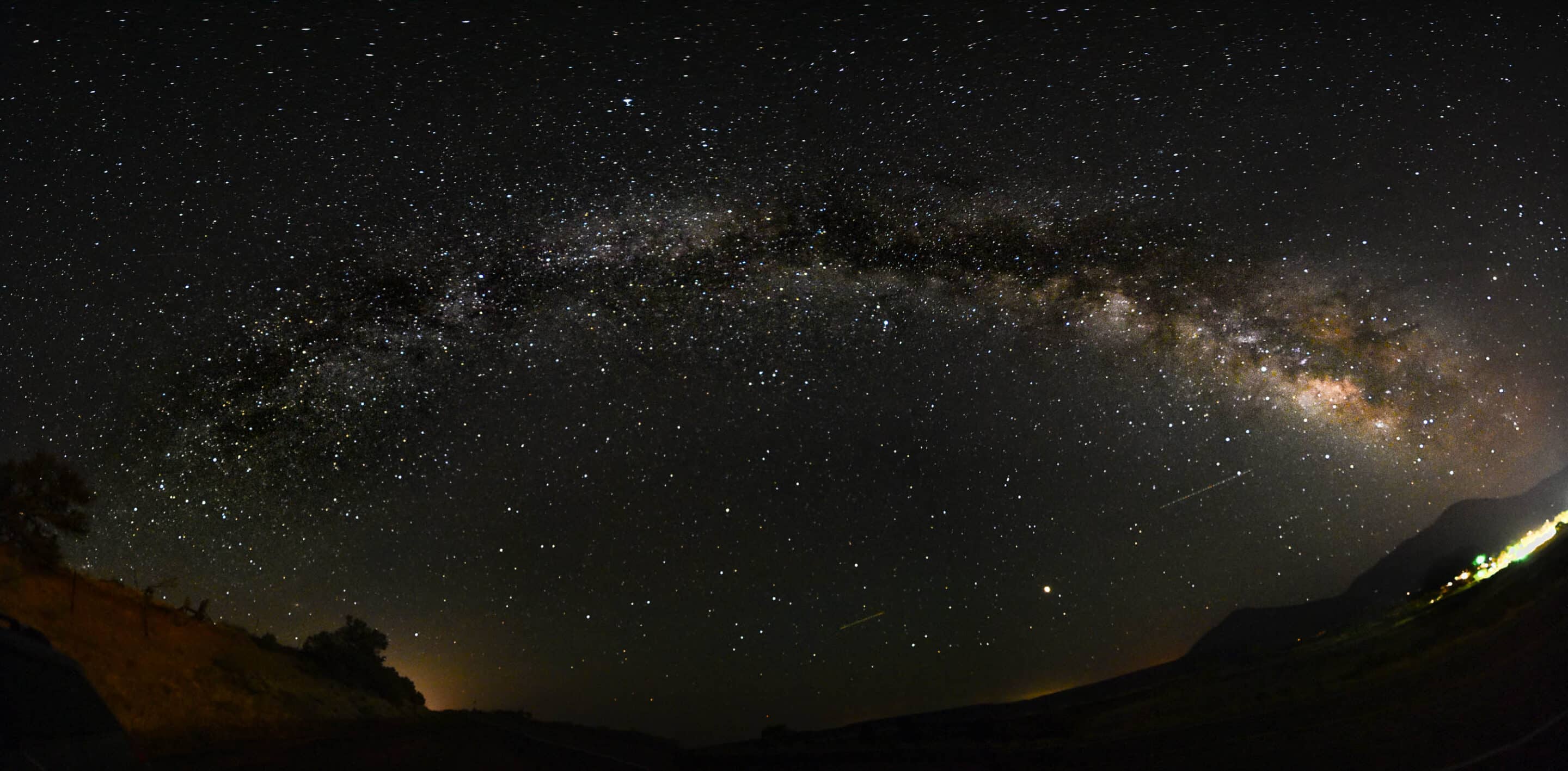 The night sky over the Spanish Peaks in Huerfano County